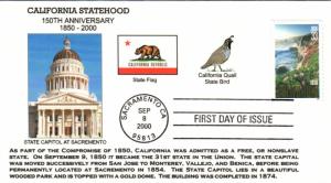 #3438 California Statehood BGC FDC