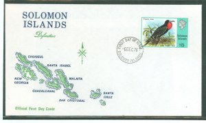 Solomon Islands (British Solomon Islands) 330 1976 $5 High Value From Definitive Bird Series (single) on an unaddressed, cachete