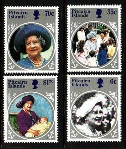 Pitcairn-Sc#253-56- id12- unused NH set-Queen Mother-Birthday-1985-