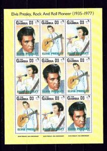 Gambia 1347 MNH 1997 Elvis Presley sheet of 9