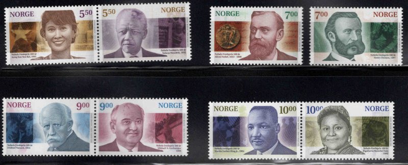 Norway Scott 1308-1315,  2001 Nobel Prize winner set CV $23