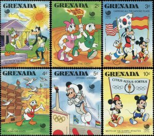 Grenada 1988 Sc 1582-1587 Birds Dove Olympics Disney