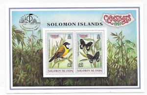 Solomon Islands 1997 Christmas Birds Butterfly stamp exhibition MNH B27