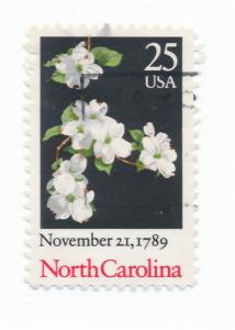 USA 1987 - Scott 2347 used - 25c, North Carolina, blossom