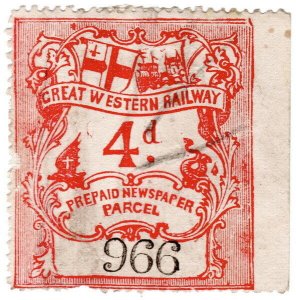 (I.B) Great Western Railway : Prepaid Newspaper Parcel 4d