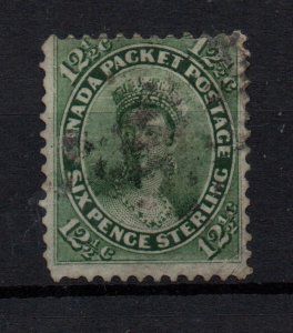 Canada 1859 12 1/2 & 6d green fine used SG39 WS31704