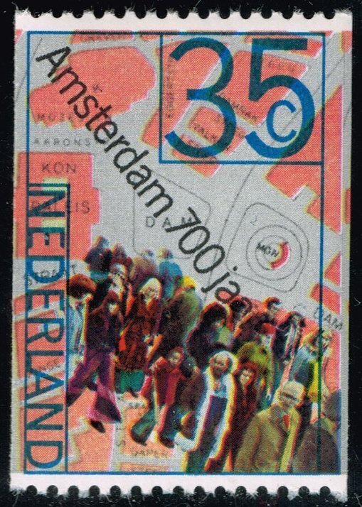 Netherlands #527 People and Map of Dam Square; MNH (4Stars)