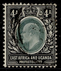 EAST AFRICA and UGANDA EDVII SG23, 4a grey-green & black, FINE USED. Cat £23.