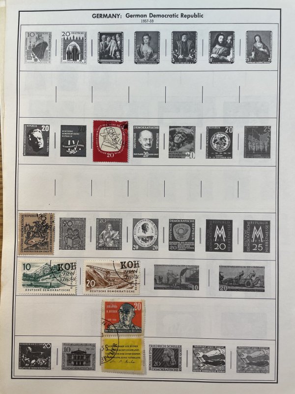 Germany - Large LOT on old album pages (Includes GDR/DDR)
