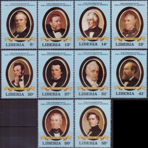 LIBERIA 1981 - Scott# 912-21 US Presidents Set of 10 NH
