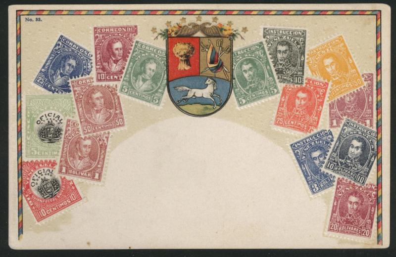 Venezuela embossed Zieher stampcard No.33.