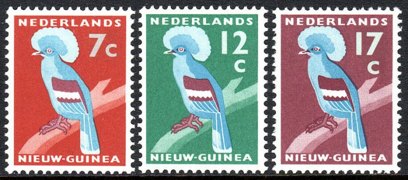 Netherlands New Guinea 24,26,28, Mint. Queen Victoria Crowned Pigeon, 1959