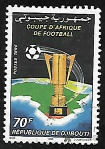 1996 DJIBOUTI - Michel Mi 620 Yvert YT 619GA - SOCCER FOOTBALL AFRICA CUP - USED-