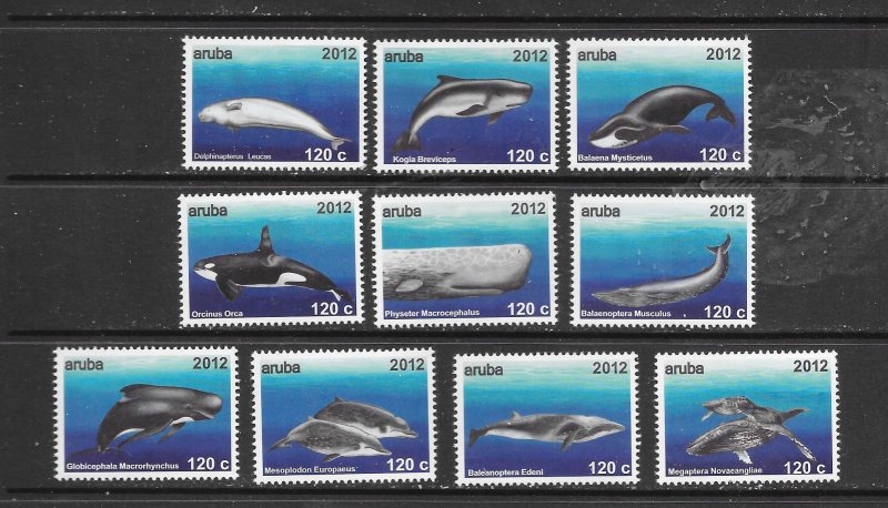 WHALES - ARUBA #398a-j MNH