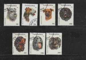 TANZANIA #1144-1150 1993 DOGS MINT VF LH O.G CTO bb