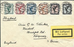 Bremen, Germany to Torquay, England 1926 Airmail (48333)