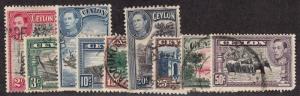 Ceylon - 1938-42 - SC 278a-86d - Used