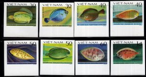 Unified Viet Nam Scott 1235-1242- Unused NGAI Fish stamp set Imperforate