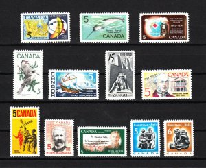 Canada 1968 = Complete Year Collection = UNITRADE 478-489 MNH