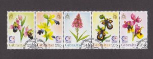 GIBRALTAR - 1995 INT'L STAMP EXHIBITION  SINGAPORE '95 /  ORCHIDS -...