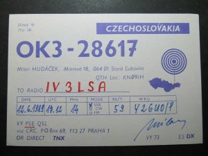 5525 Amateur Radio QSL Card Praha Czechoslovakia-