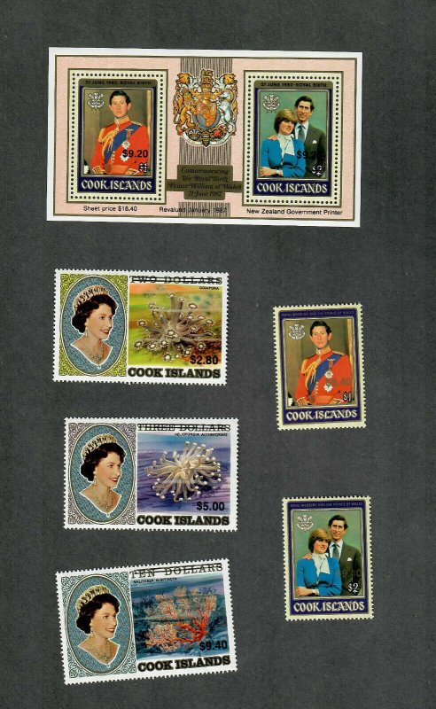 Cook Islands Sc#984-6, 987a-b, 989 M/NH/VF, Cv. $65