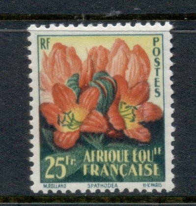 French Equatorial Africa 1958 Flowers 25f MLH