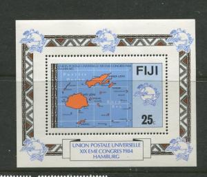 Fiji - Scott 513 - UPU Issue -1984 -MNH - Single 25c Mini Sheet