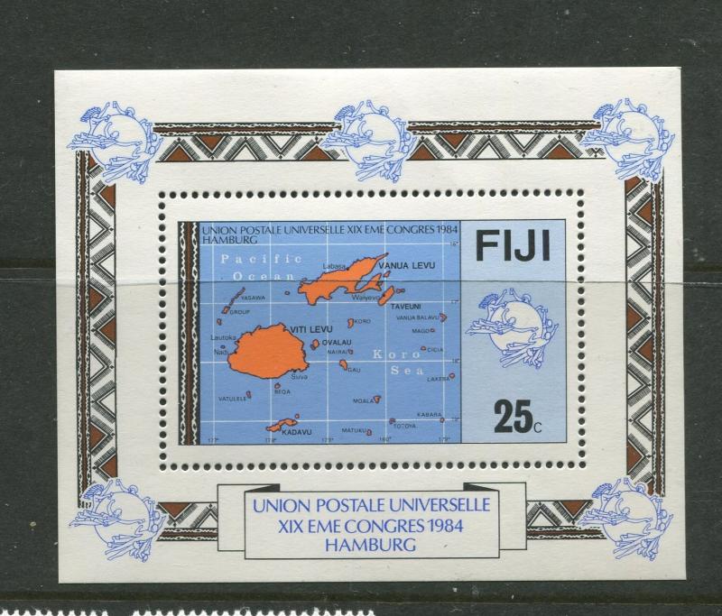 Fiji - Scott 513 - UPU Issue -1984 -MNH - Single 25c Mini Sheet