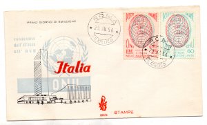 Italy 1956 O.N.U. on untraveled FDC Venetia envelope