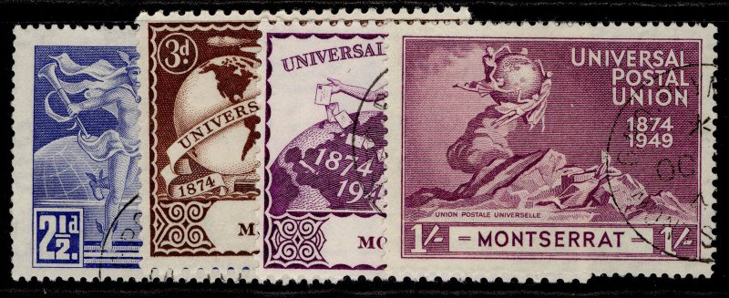 MONTSERRAT GVI SG117-120, anniversary of UPU set, FINE USED. 