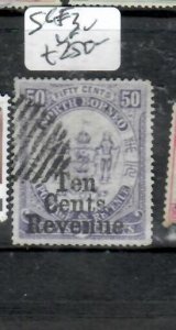 NORTH BORNEO 10C/50C REVENUE       SG F3  VFU    P0514H