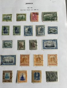 JAMAICA GV SG94-106, 1921-29 complete set + shades ALBUM PAGE, USED. Cat £107.