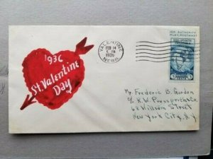 VALENTINE Sc# 735a on Hand Painted Cover from Valentine Nebraska to New York, NY