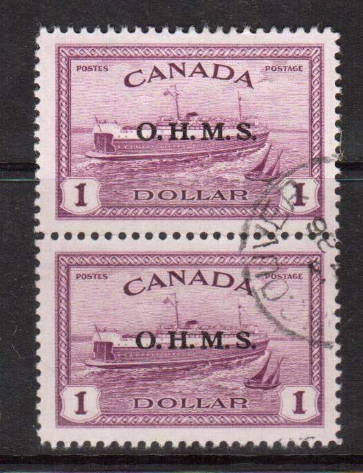 Canada #O10 VF Used Scarce Pair