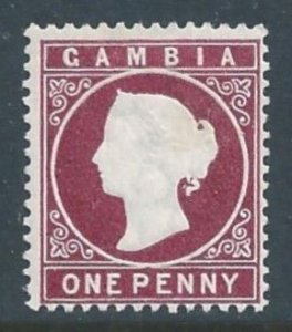 Gambia #6 Mint No Gum 1p Queen Victoria - Wmk. 1