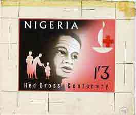 Nigeria 1963 Red Cross Centenary - original artwork for 1...