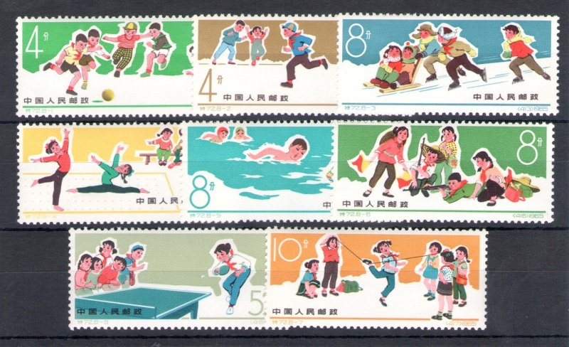 1965 CHINA - Children's Games - Michel no. 919-26 - MNH**