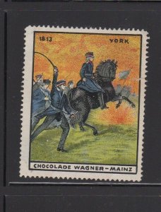 German Advertising Stamp - Wagner Chocolates, Mainz - 1813 York War Scene