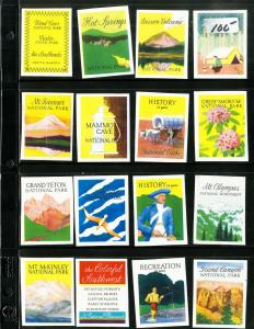 US 1940s Collection of 31 NH National Park Stamp Labels