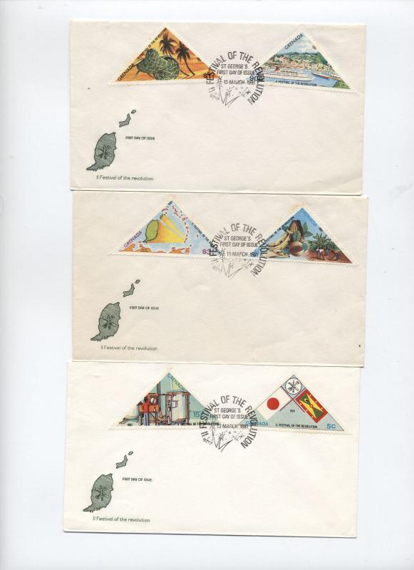 1981 Grenada festival of the revolution triangle set on FDCS [L.118]