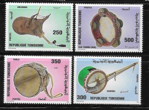 Tunisia 1996 Musical Instruments Sc 1116-1119 MNH A3606