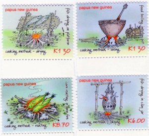 Papua New Guinea 2013 - Cooking Methods Dishes Set of 4 Stamps Scott 1721-4 MNH