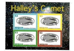 Bequia 2007  - Halley's Comet  - Sheet of 4 Stamps -  Scott #413 - MNH