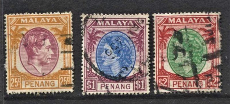 STAMP STATION PERTH Penang #3 QEII & KGVI Used - Unchecked -