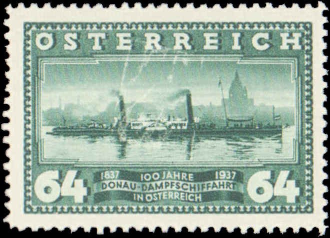 Austria #382-384, Complete Set(3), 1937, Ships, Hinged