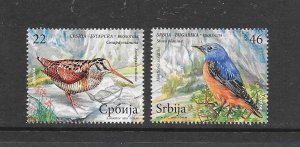 BIRDS - SERBIA #457-8 MNH