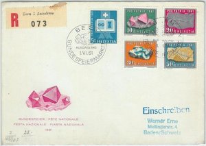 66478 - SWITZERLAND - POSTAL HISTORY - FDC COVER 1961:  Minerals PRO PATRIA