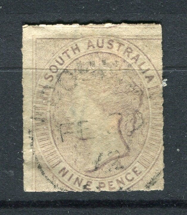 SOUTH AUSTRALIA; 1860s-70s early classic QV issue used Shade of 9d. value