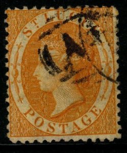 ST.LUCIA SG12 1864 (4d) YELLOW p12½ USED